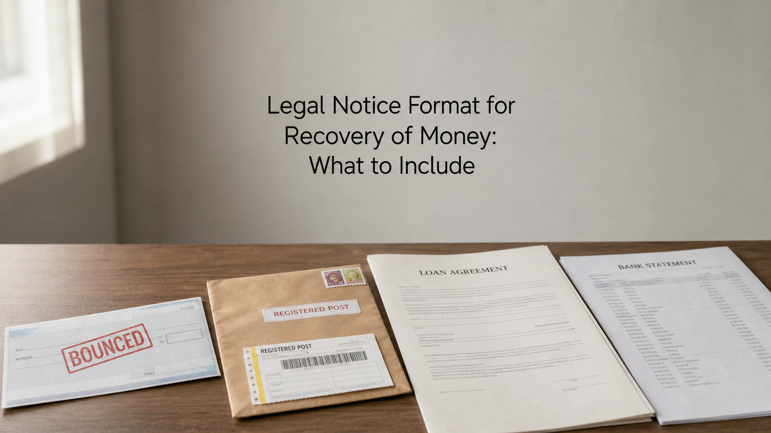 Legal Notice Format for Recovery of Money: What to Include