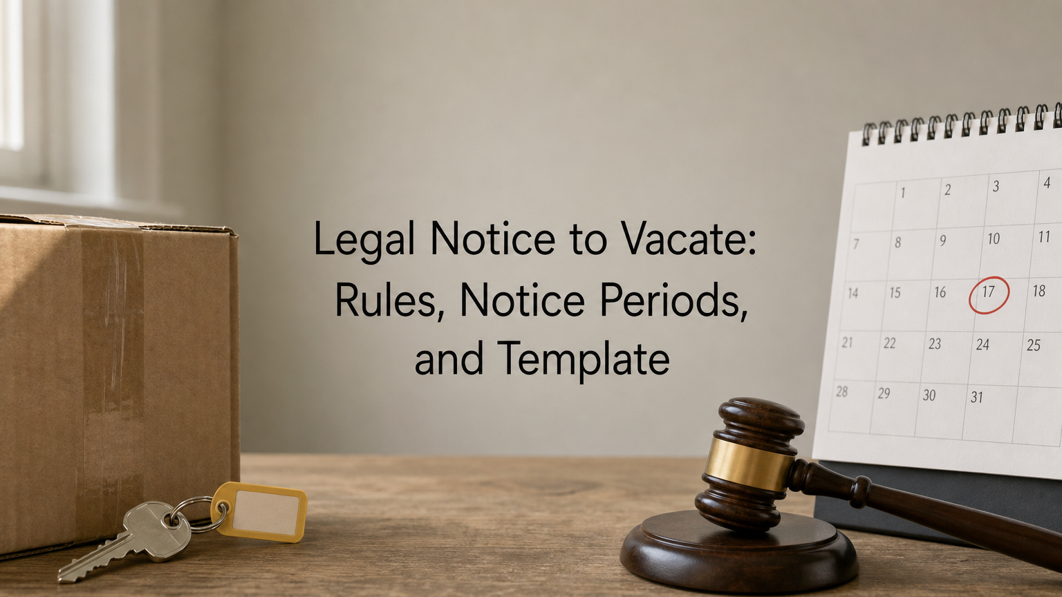 Legal Notice to Vacate: Rules, Notice Periods, and Template